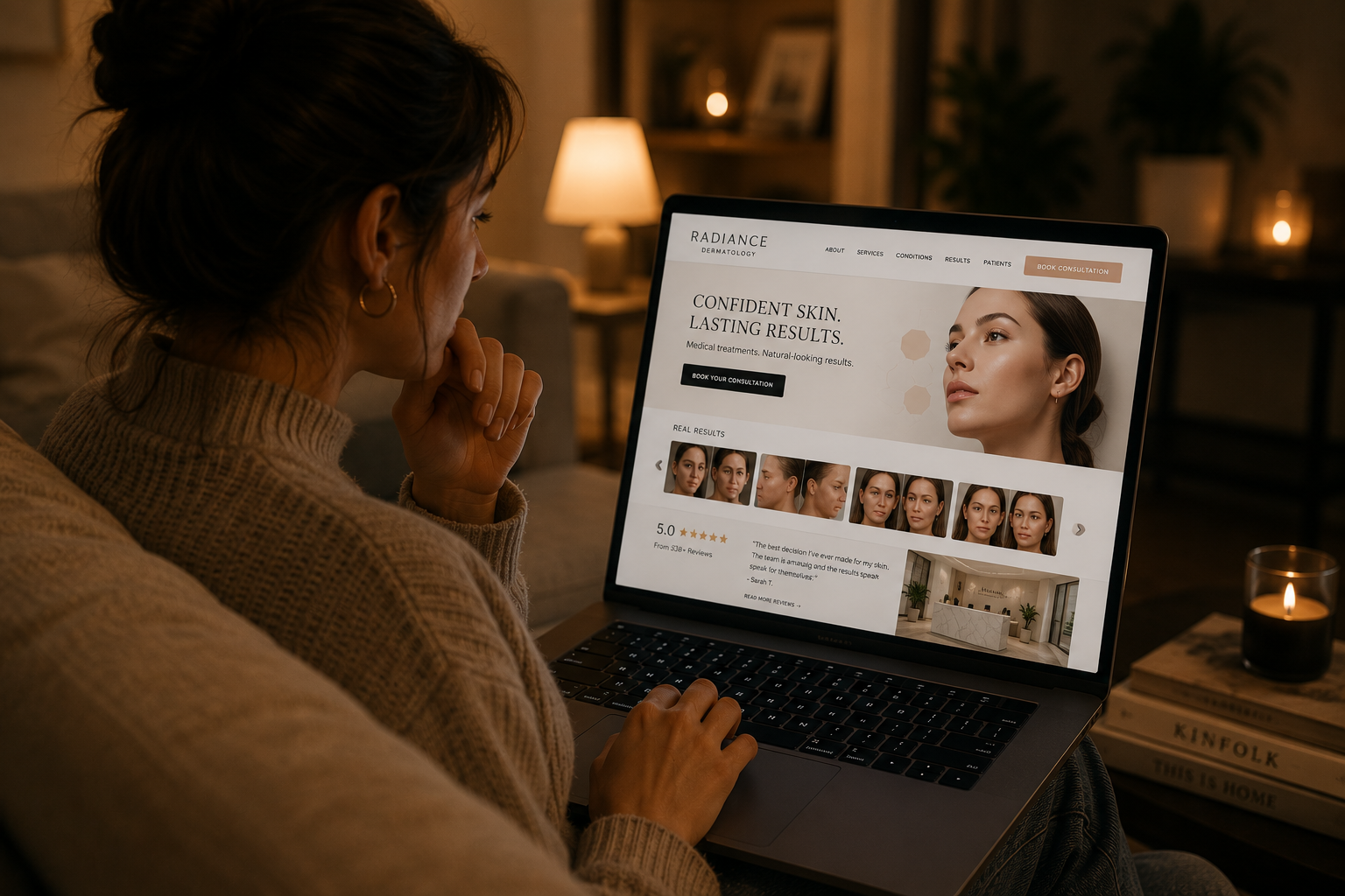 Visitor browsing a practice website